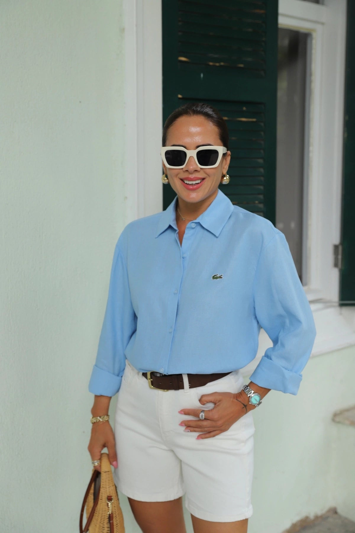 قميص لاكوست ازرق سماوي - KP4210