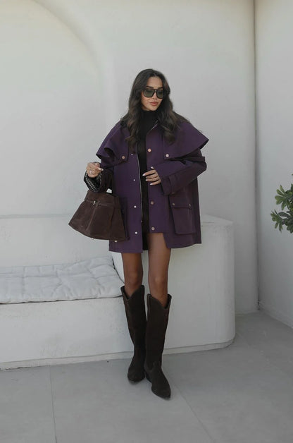 جكيت ترنش عنابي - KP7151