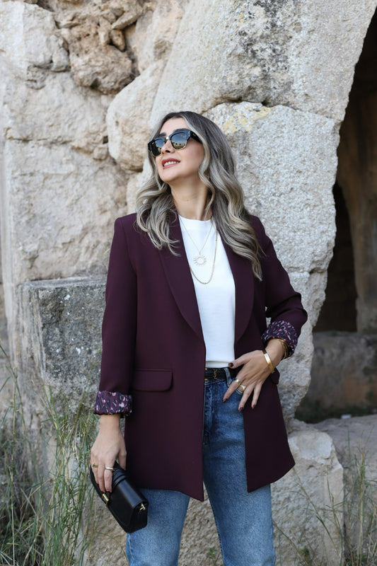 بليزر عنابي نمري - KP7126