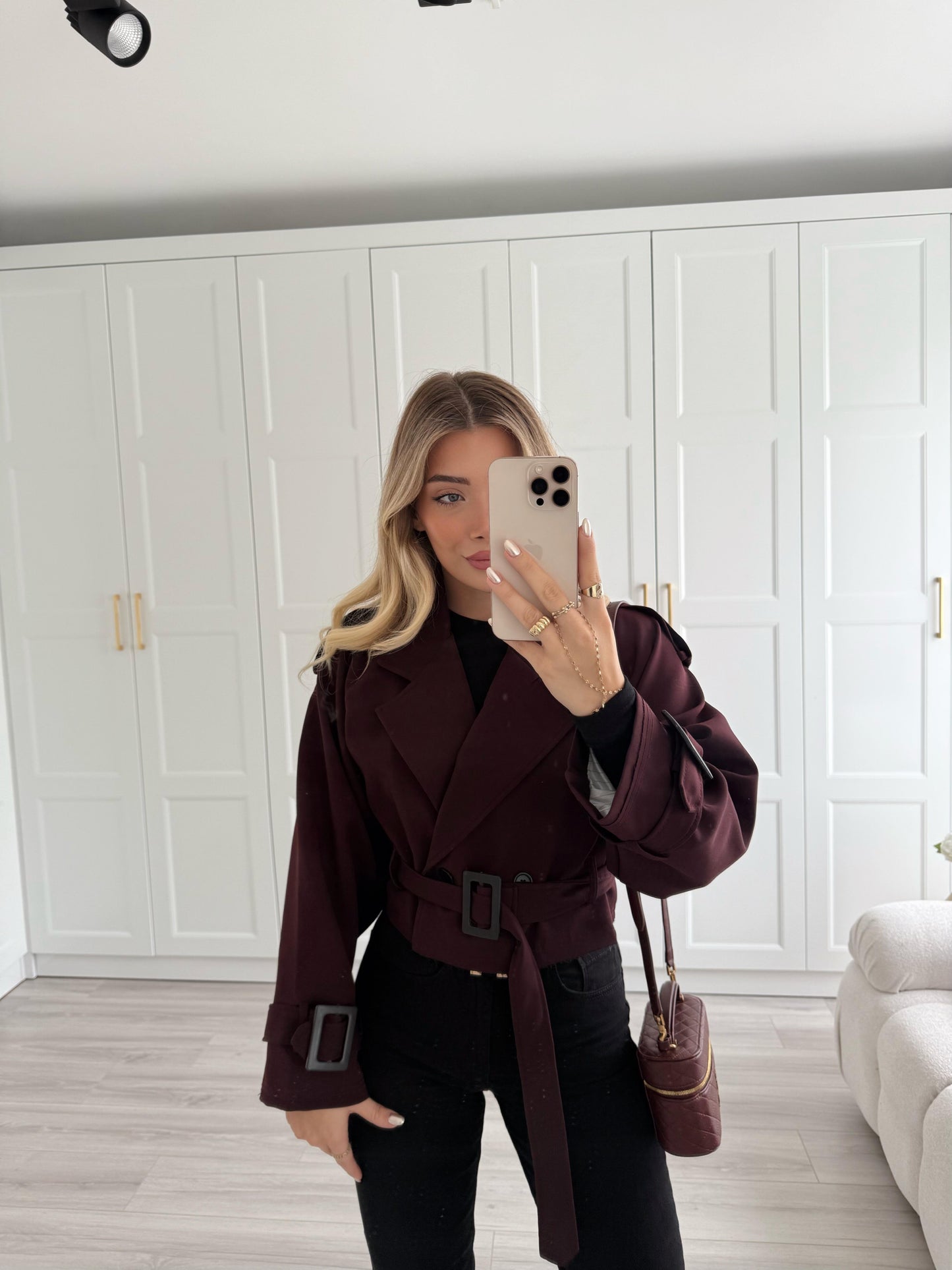 جكيت ترنش خمري - KP7105