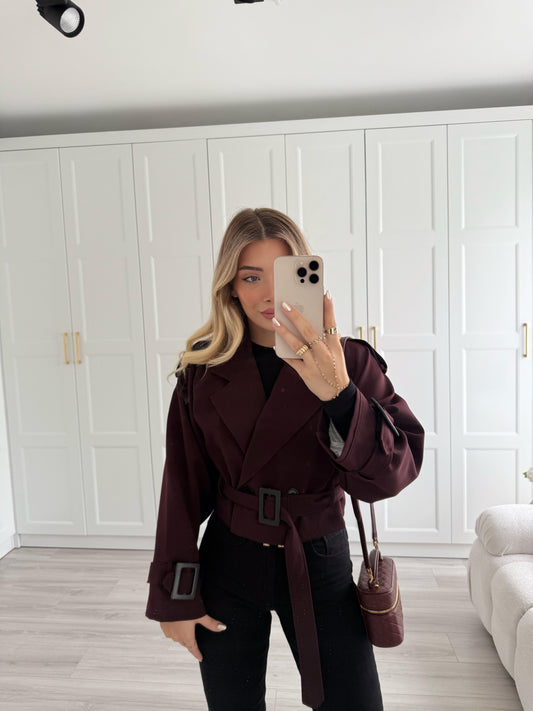 جكيت ترنش خمري - KP7105