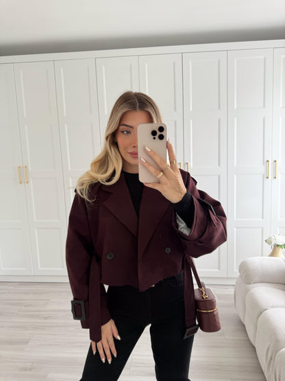 جكيت ترنش خمري - KP7105