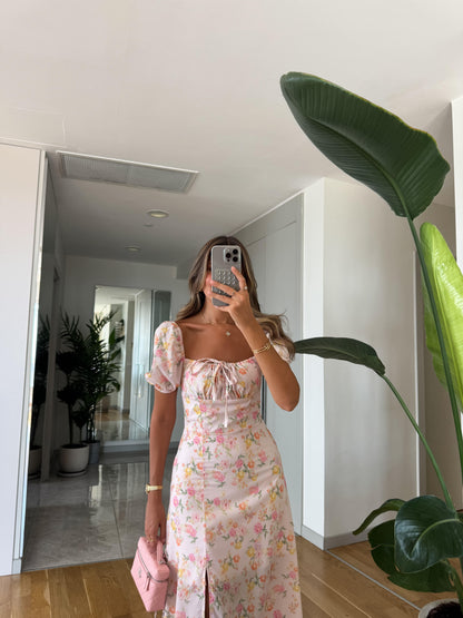 فستان زهري مورد - KP2209