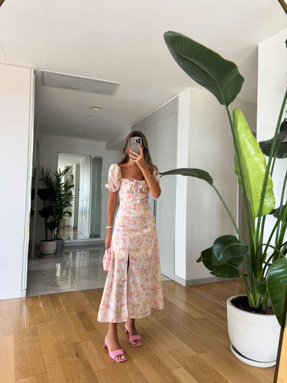 فستان زهري مورد - KP2209