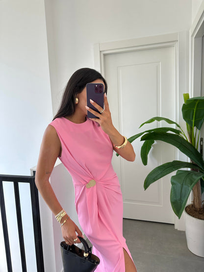 فستان ميدي زهري - KP2203