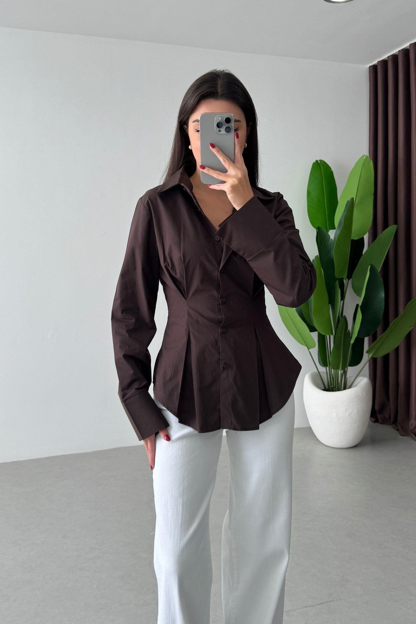 قميص بني - KP4216