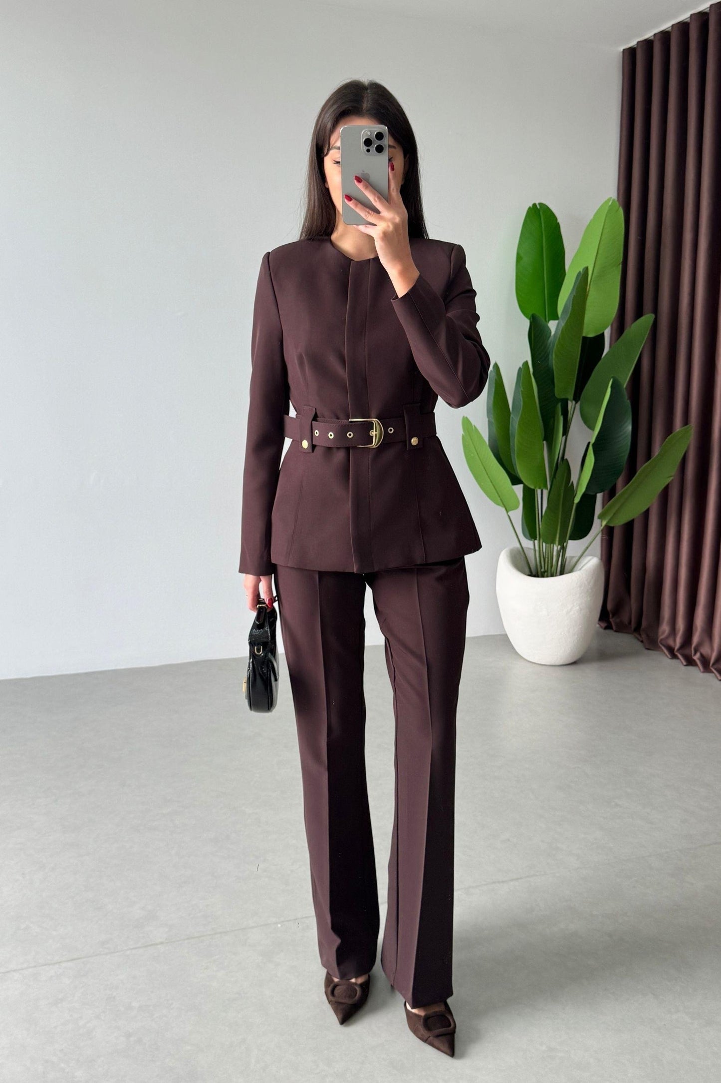 طقم رسمي بني - KP1196