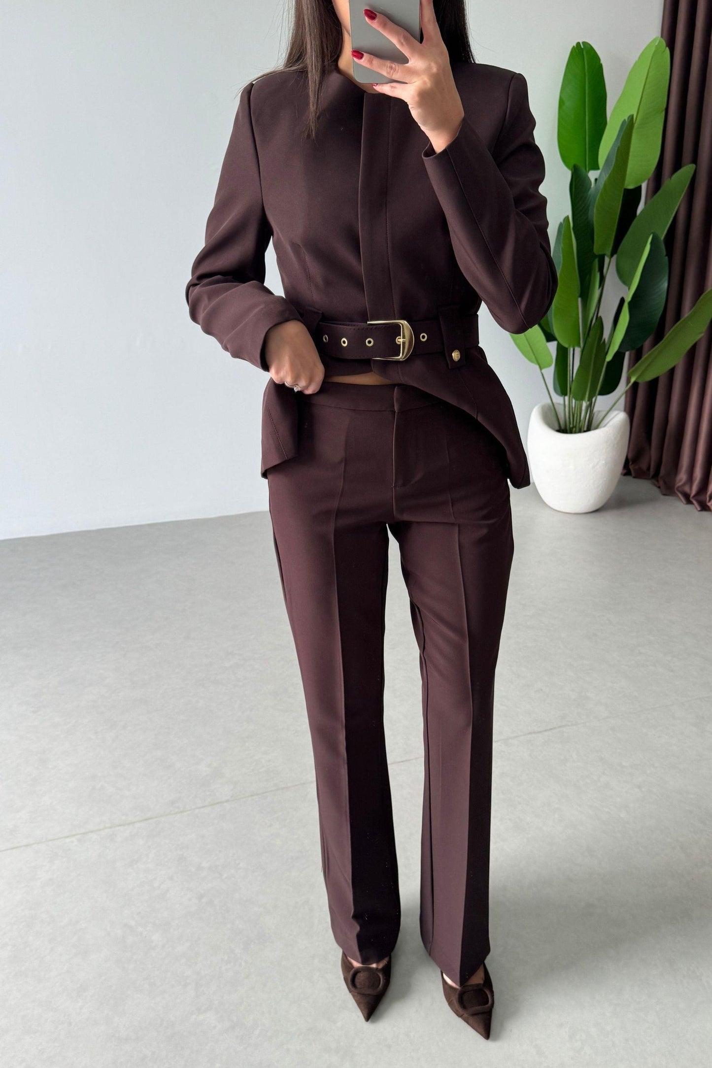 طقم رسمي بني - KP1196