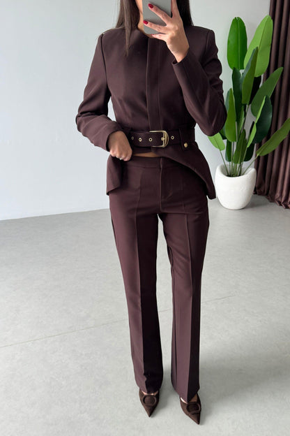 طقم رسمي بني - KP1196