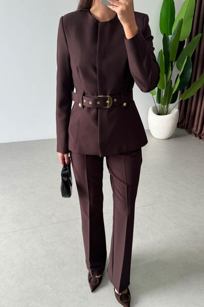 طقم رسمي بني - KP1196