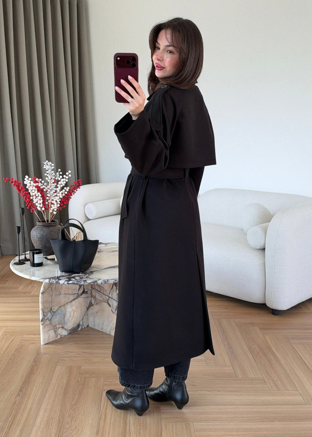 جكيت ترنش اسود - KP7311