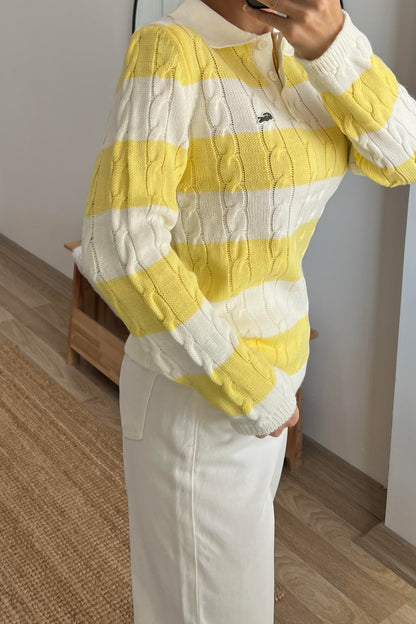 بلوزة اصفر مخططة لاكوست - KP4332