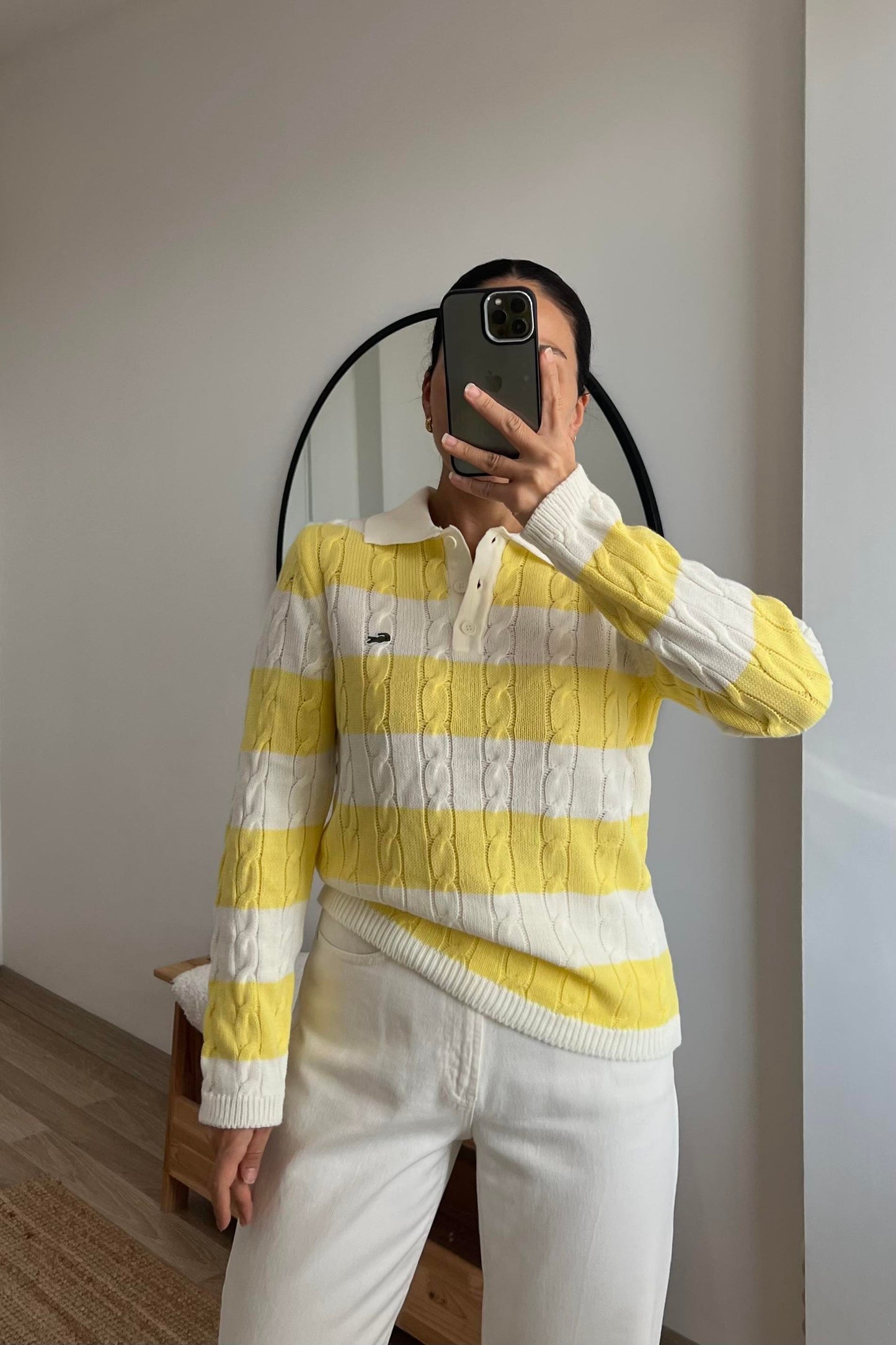 بلوزة اصفر مخططة لاكوست - KP4332