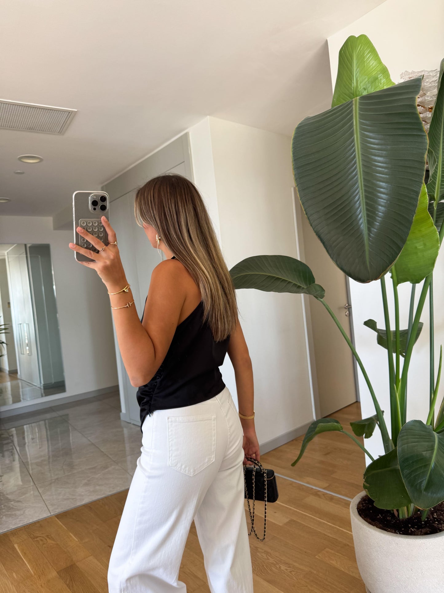 بلوزة ستان اسود - KP4239