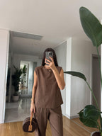 طقم بني Massimo Dutti - KP1253