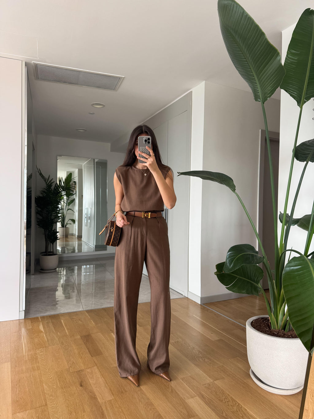 طقم بني Massimo Dutti - KP1253