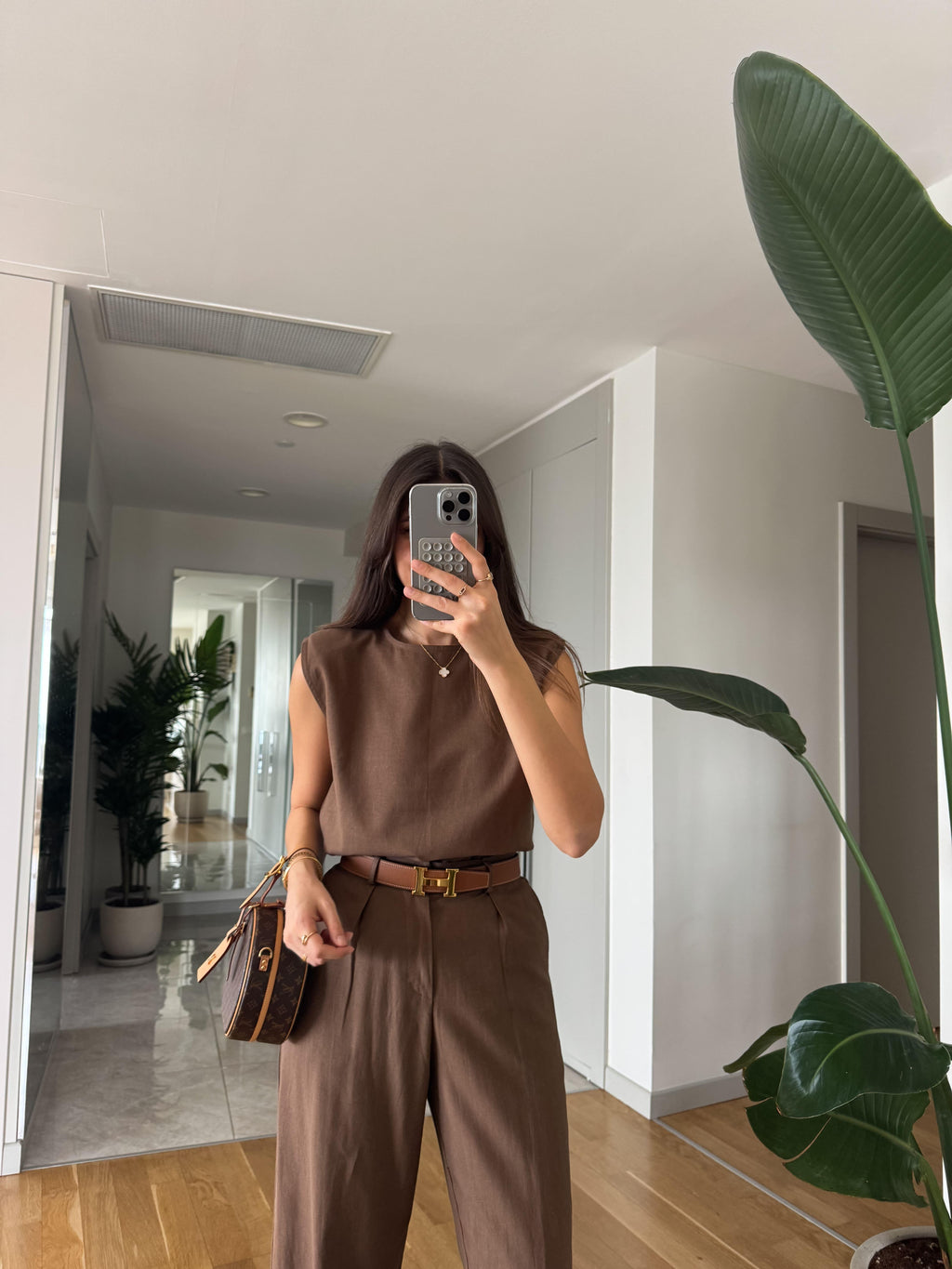 طقم بني Massimo Dutti - KP1253
