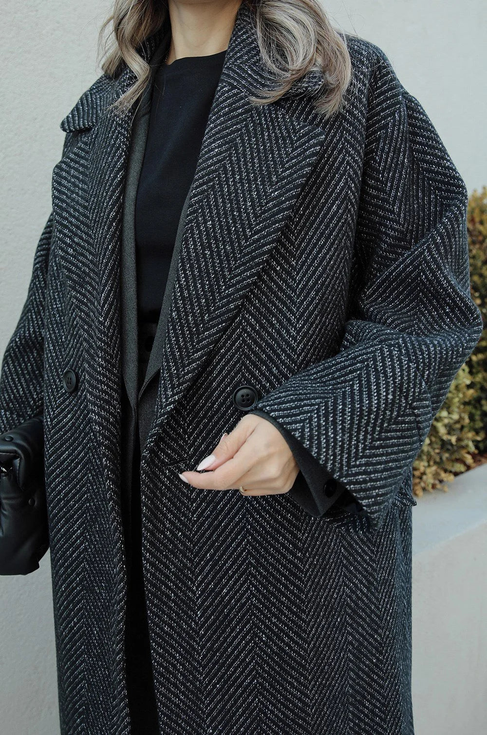 جكيت رمادي مخطط - KP7110