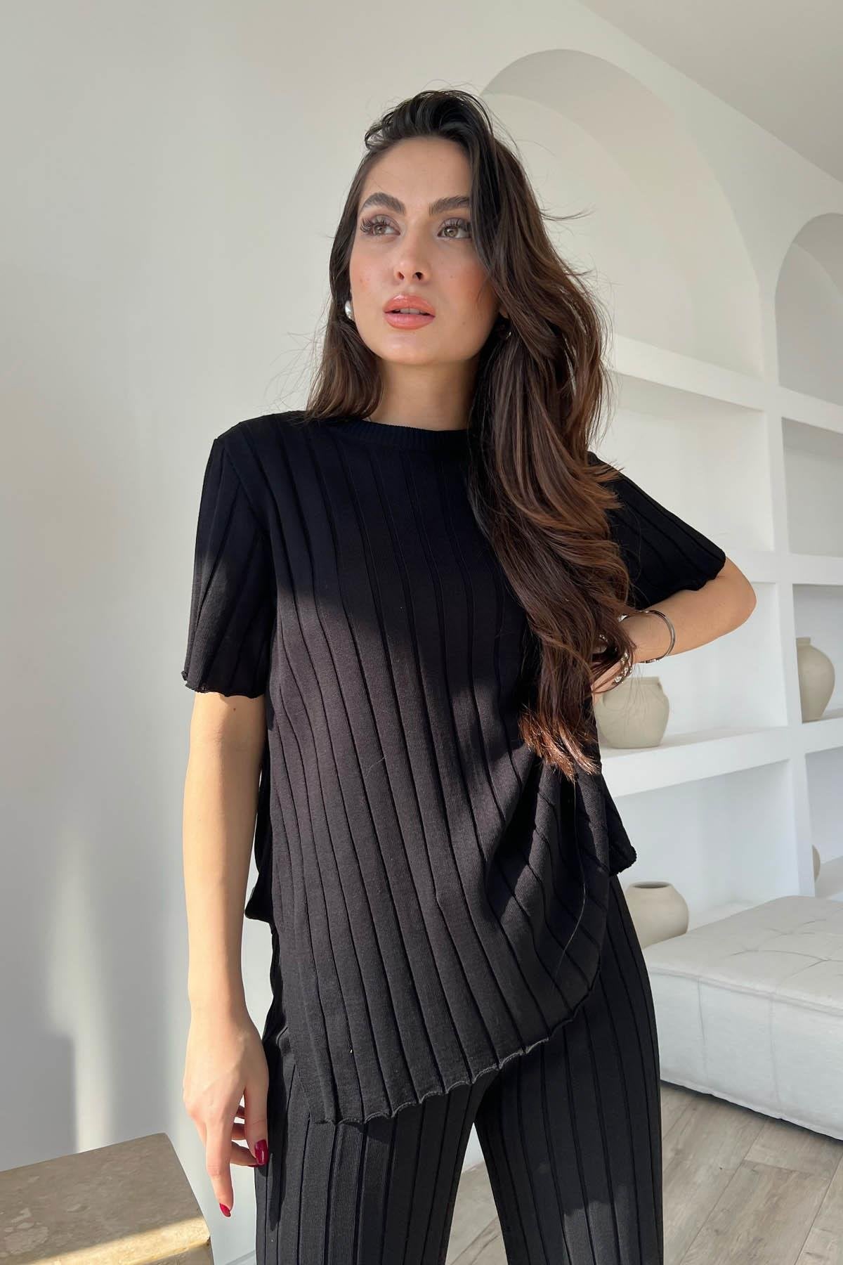 طقم تريكو اسود - KP1355