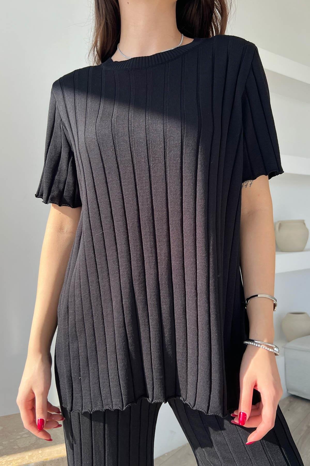 طقم تريكو اسود - KP1355