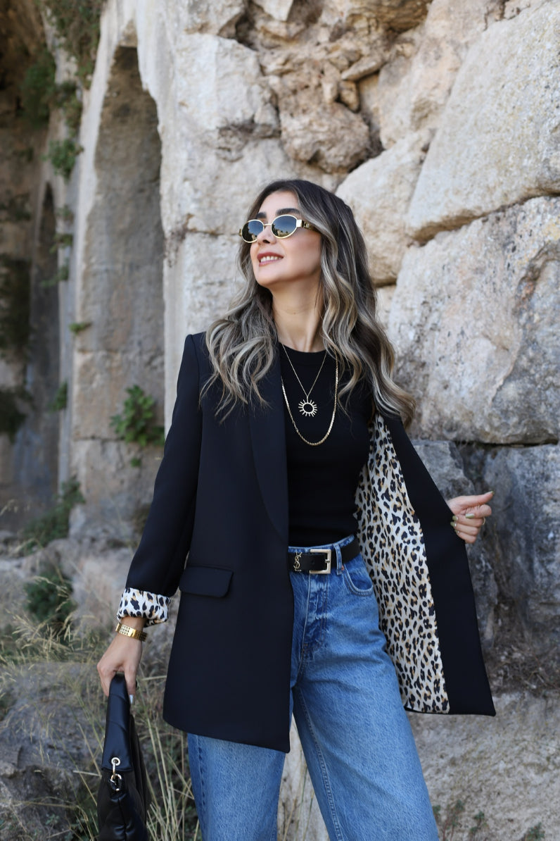 بليزر اسود نمري - KP7126