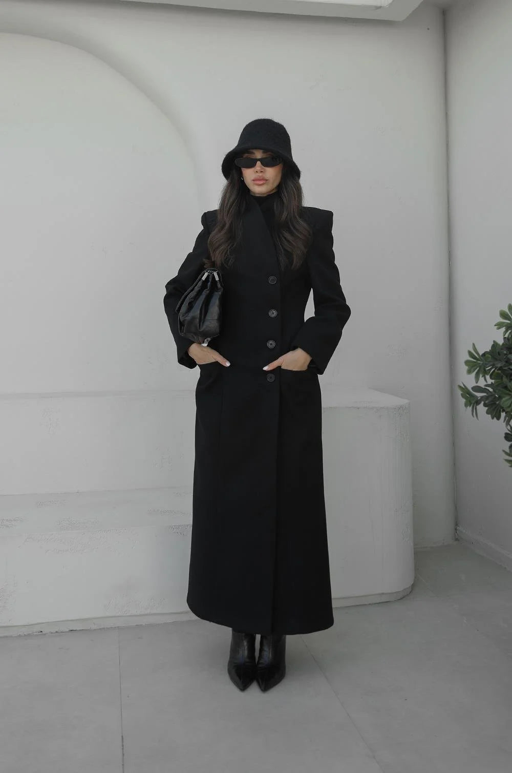 جكيت اسود بأزرار - KP7148