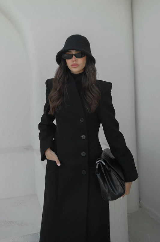 جكيت اسود بأزرار - KP7148