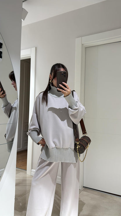 طقم قبة بيج بسحاب - KP1410