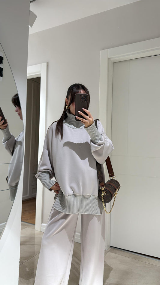 طقم قبة بيج بسحاب - KP1410