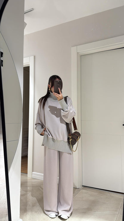 طقم قبة بيج بسحاب - KP1410