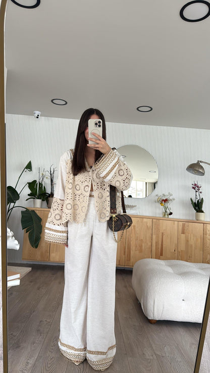 طقم صيفي بيج - KP1301