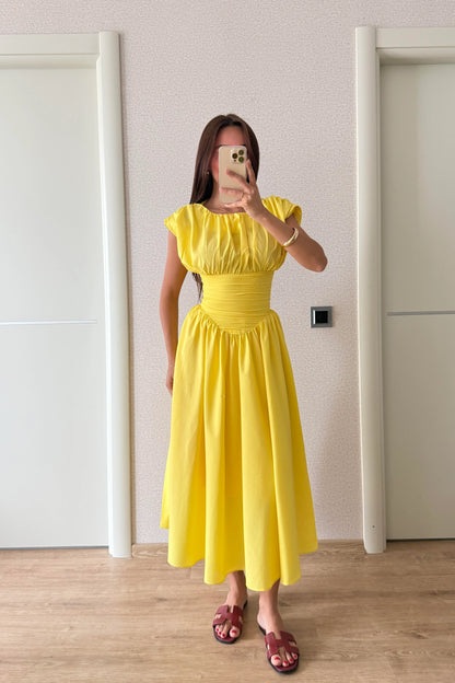 فستان اصفر - KP2177