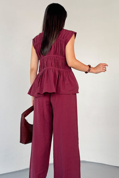 طقم صيفي خمري - KP1283