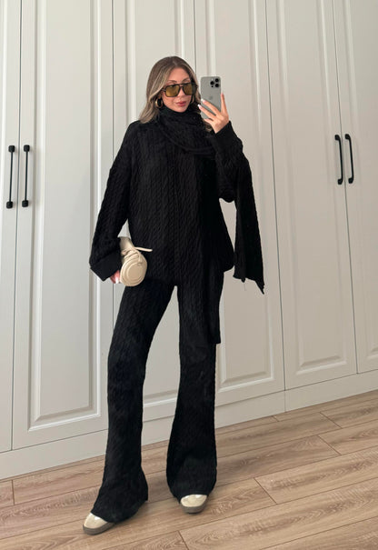 طقم اسود مجدل بلفحة - KP1405