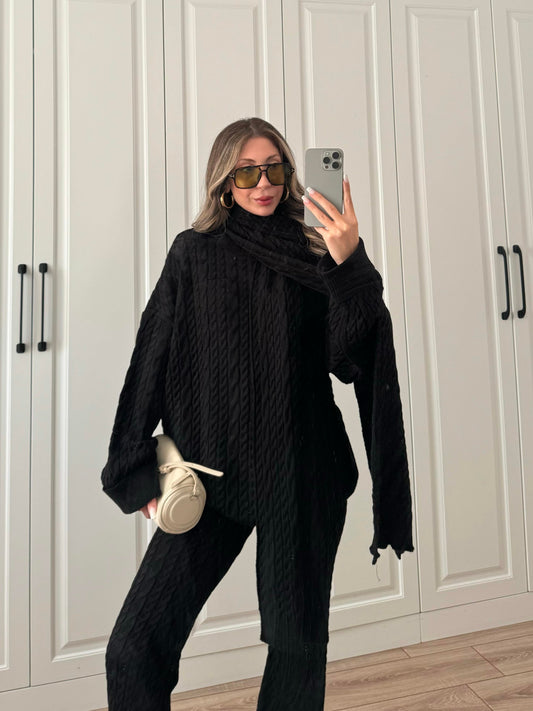 طقم اسود مجدل بلفحة - KP1405