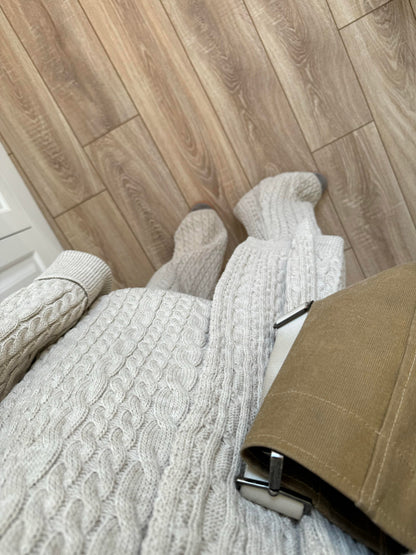 طقم بيج غامق مجدل بلفحة - KP1405