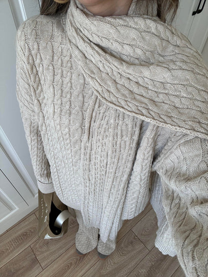 طقم بيج غامق مجدل بلفحة - KP1405