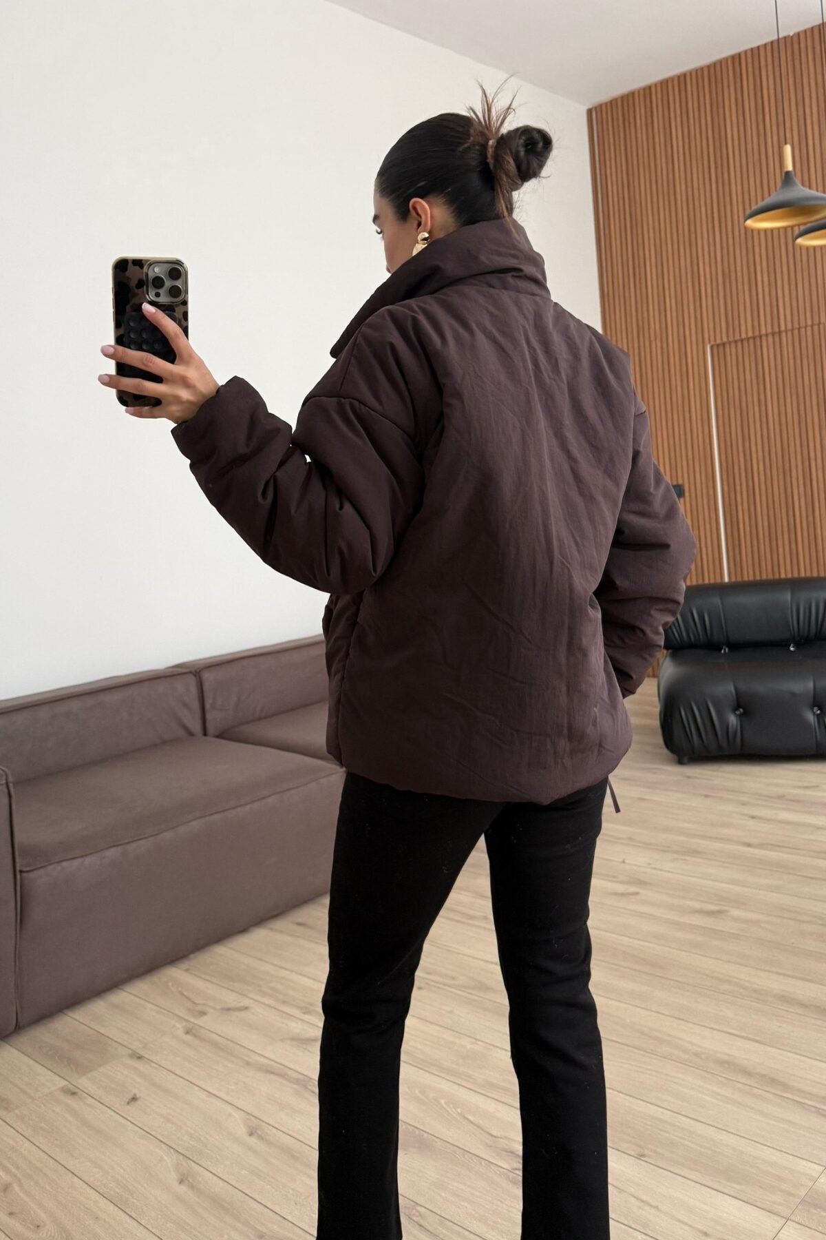 جكيت كبوت ربط بني - KP7201