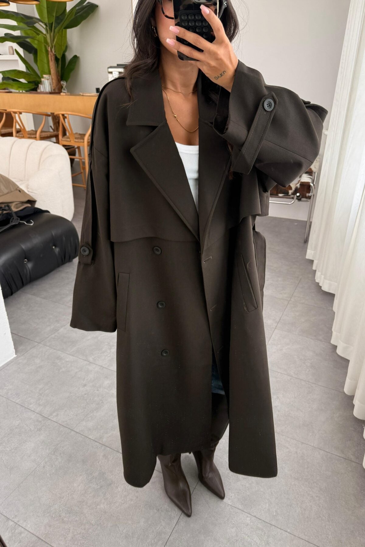 جكيت ترنش بني - KP7076