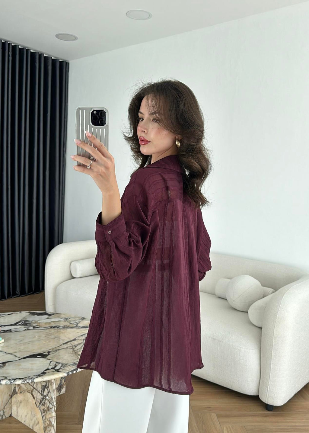 قميص خمري - KP4462