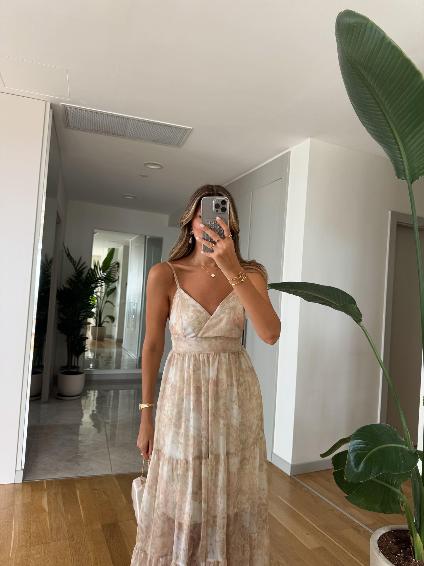 فستان شيفون بيج - KP2162